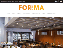 Tablet Screenshot of formarestaurant.com